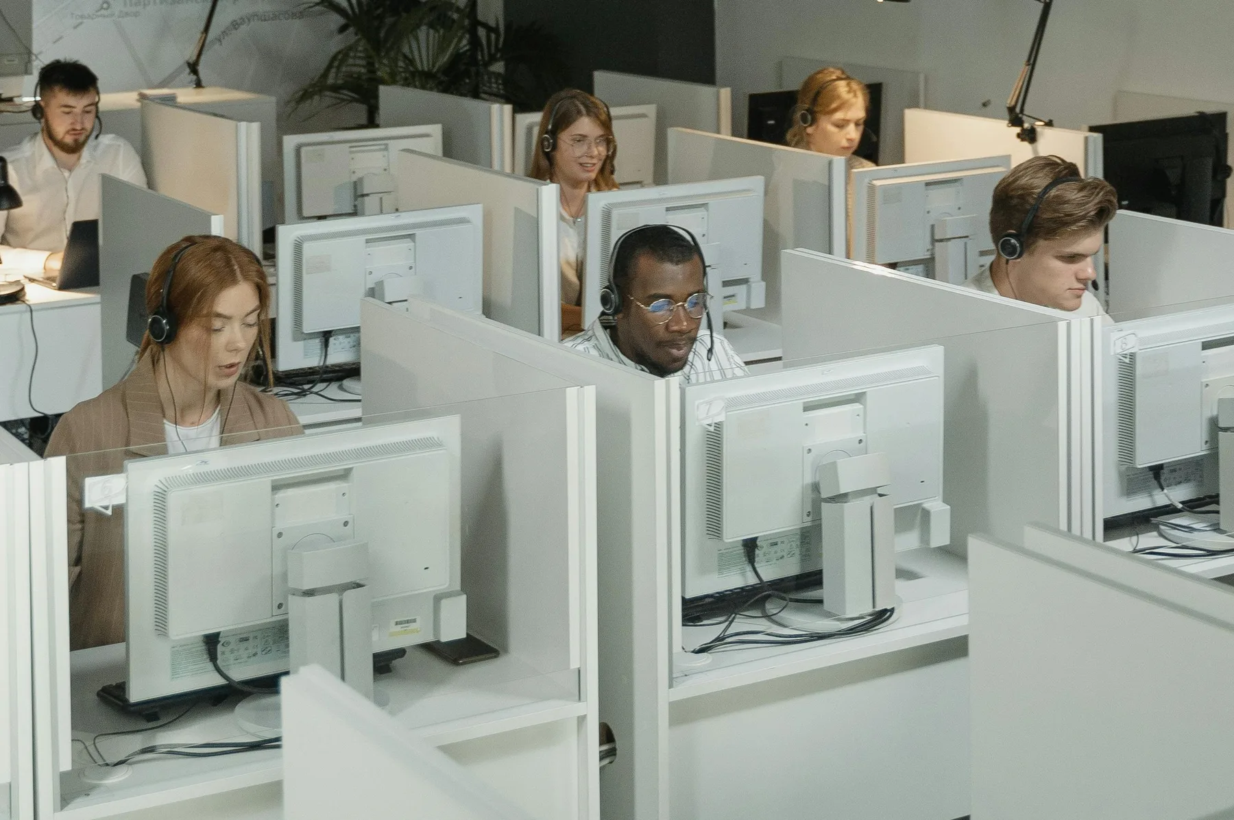 Contact-center team coordinating high customer support volume